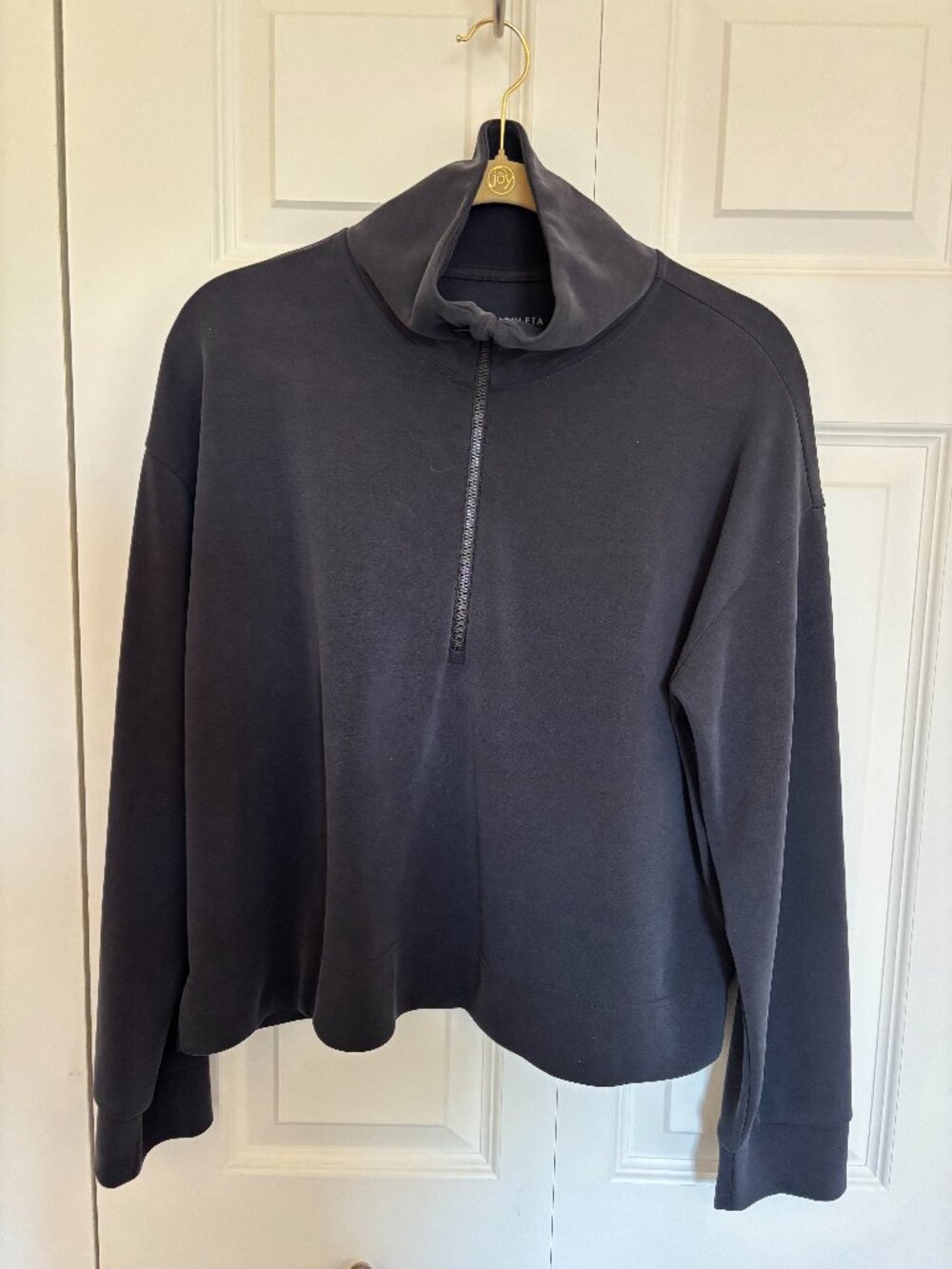Athleta Seasoft Quarter Zip Top Size L Black